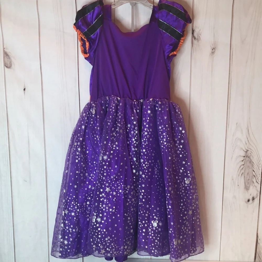 Disney Minne Mouse Princess Witch Purple Orange Sparkle Costume Girls 130 7/8